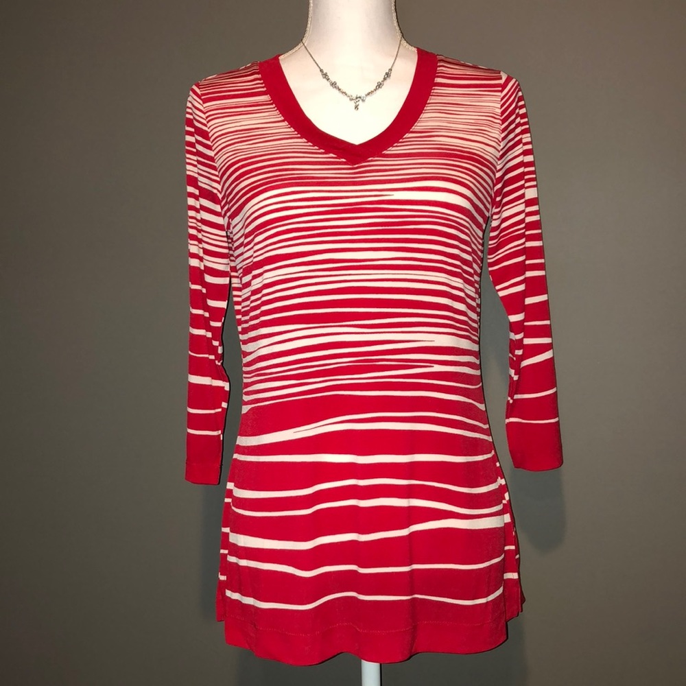 Susan Graver red and white tunic